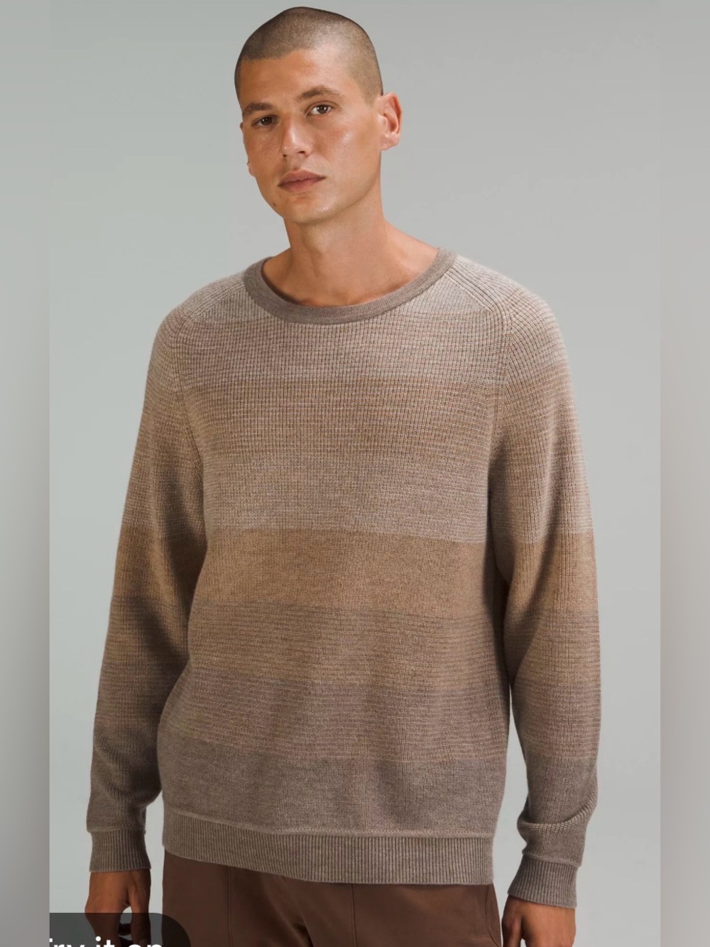 lululemon athletica Men's Crewneck Sweater in Brown Gradient